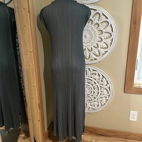 Pleated Women Dress Turtleneck Long Dress Elegant Vintage Dress - Picture 6 of 6